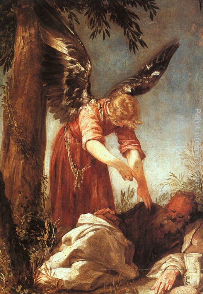 An Angel Awakens the Prophet Elijah painting - Juan Antonio Frias y Escalante An Angel Awakens the Prophet Elijah art painting